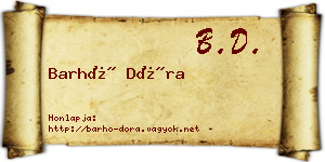 Barhó Dóra névjegykártya